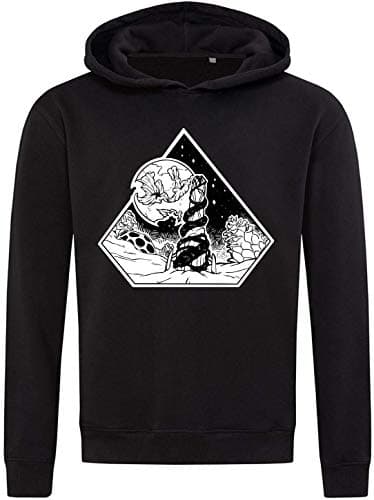 Image of Abstract Cosmic Tower Nature Graphic Unisex Hoodie Small Black