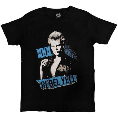 Image of Rock Off officially licensed products Billy Idol Rebel Yell Blue T Shirt L