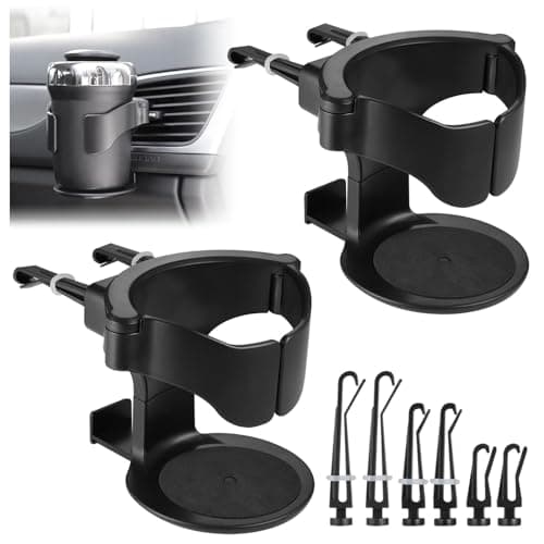 Image of JIZZU 2 Pcs Car Cup Holders, Air Vent Cup Holder for Cars, Car Drinks Holders Universal Adjustable Vehicles Cups Holder, with Car Ventile Clips, Vehicle Cup-Holder for Water Coffee Juice Drink Stand