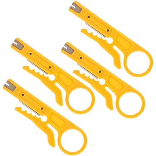 Image of 4 PCS Mini Wire Stripper, Small Cable Stripper Tool, Network Small Wire Cutters, Punch Down Tool Strippers for Network Telephone and Computer Cable