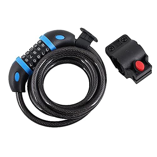 Image of DEKTON DT71210 12X1500MM 5 Digit Combination Cable Lock with Holder,Weather and Scratch RESITANT, Ultra Strong, Ideal for Bikes, Motorbikes, Scooters/LADDERS/Gates/Warehouse.