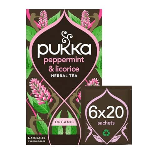 Image of (6 PACK) - Pukka Herbs - Organic Peppermint & Licorice Tea | 20 sachet | 6 PACK BUNDLE