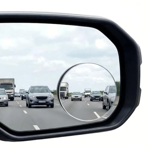 Image of Barpre 360° Adjustable Blind Spot Mirror for Cars 2 Pack, Glass Wide Angle Rear View Mirror with Separate Lens & Base, Easy Installation, Universal Car Accessories for All Vehicles
