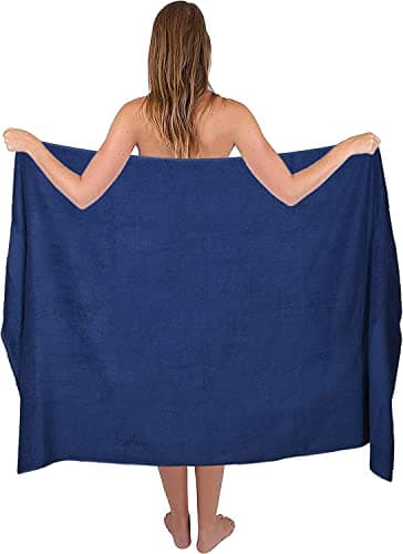Image of Textile Do Extra Large Super Jumbo Bath Sheet Towel 100% Egyptian Cotton XL Bath Sheets(100 x 200 cm-600 GSM) (Blue)