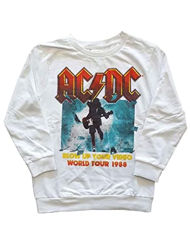 Image of AC/DC Childrens/Kids Blow Up Your Video Sweatshirt (7-8 Years) (White)