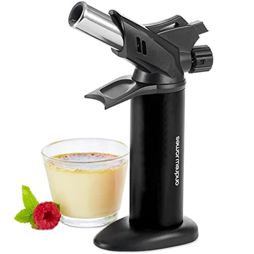 Image of Andrew James Professional Blow Torch for Cooking & DIY, Adjustable Flame Chef Blowtorch, Kitchen Great for Crème Brulee, Searing Meat, & More, Butane Gas Commercial 1300°C