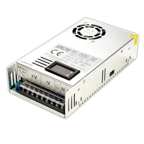 Image of 600W 0-30V DC Switching Power Supply, Industrial Transformer PSU AC to DC 0-30V Adapter Converter for LED Light Strip CCTV Camera Radio Audio Amplifier CNC 3D Printer (MS-600V30V20A)