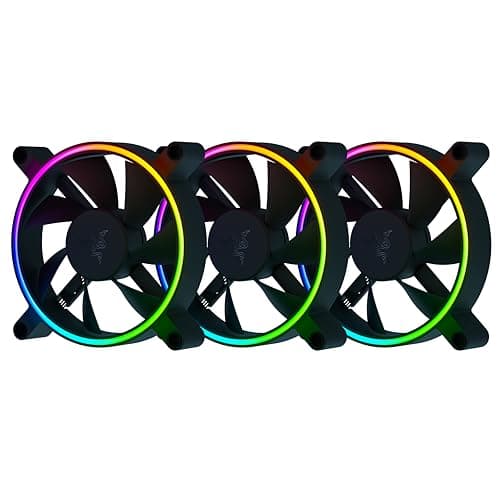 Image of Razer Kunai Chroma Hydraulic RGB LED PWM Performance Fan (120mm) - Hydraulic aRGB PC Fans (Quiet, Powerful, Connect up to 8 Fans, PWN Fan Controller Support, Chroma aRGB) 3 Fans | Black