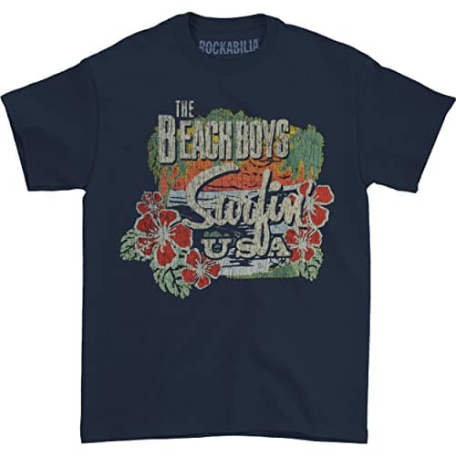 Image of Bravado Men's Beach Boys Surfin USA Tropical T-Shirt, Blue, XXL