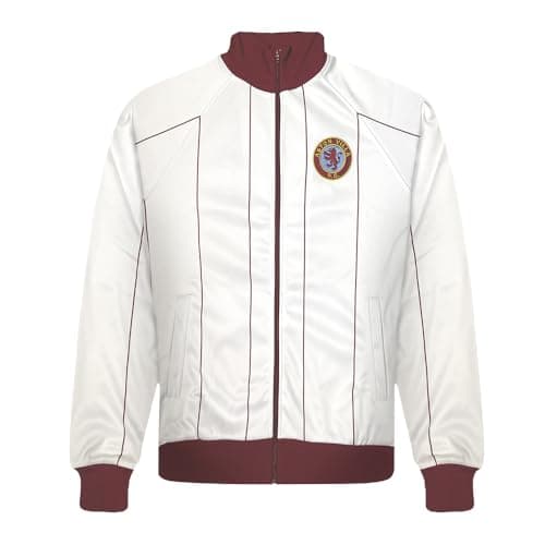 Image of Score Draw Aston Villa 1982 European Cup Final Track Jacket White/Claret Large Polyester