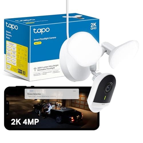 Image of Tapo C720 Floodlight Outdoor Security Camera, 2800-Lumen Ultra-Bright, 2K QHD 4MP, 270° Detection Zone, Wi Fi Camera No Monthly Fee, Smart AI, Customizable Alarm, IP65, Work with Google & Alexa