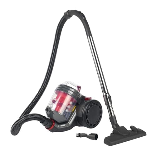 Image of Beldray BEL0700 Bagless Cylinder Vacuum Cleaner - Compact Vac Lite, Lightweight Carpet Cleaner, Washable HEPA Filter for Removing Dust, Dirt, Allergens and Pet Hair, Crevice and Brush Tools, 700W, Red
