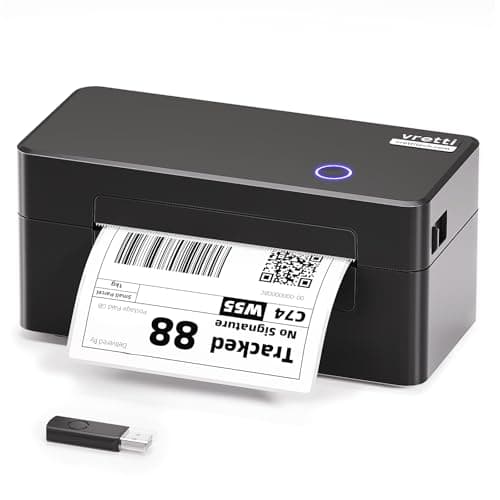 Image of vretti DB402 Thermal Label Printer, 4x6 Shipping Label Printer for Small Business, Compatible with Windows, Mac OS, Stable for Amazon, Royal Mail, Hermes, Shopify, USB Connection Only