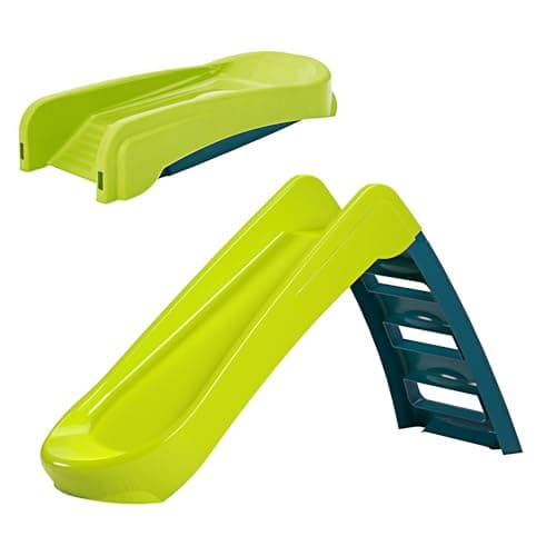Image of Palplay Junior Folding Slide for Toddlers and Children 18 Months + Kids Outdoor Play Equiptment. Ideal First Slide for Toddlers and Young Children, Green/Blue