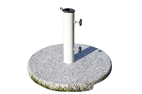 Image of Large Round Granite Garden Parasol Umbrella Base 20KGS - With Powder Coated Steel Tube