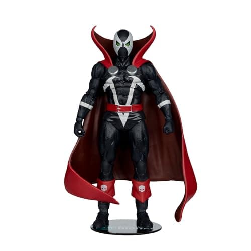 Image of McFarlane Spawn 77 (Black and Red) 7in Action Figure with Comic Toys Digital Collectible [Red Platinum Edition]