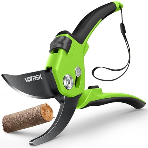 Image of VOTREK® 8.5" Bypass Garden Secateurs for Small Hands,【Patented Stepless Handle】Professional Pruning Shears, Heavy Duty Pruner Gardening Scissor for Grass Branch Plant Flower【Japanese SK5 Steel Blades】