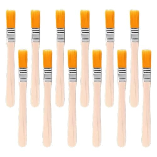 Image of 12PCS Nylon Small Paint Brush for Decorating - Soft Glue Brushes with Wooden Handle, Ideal for Walls, Cabinets, Fences - 0.5" Wide (1/2 Inch Paint Brush)，glue brushes crafting
