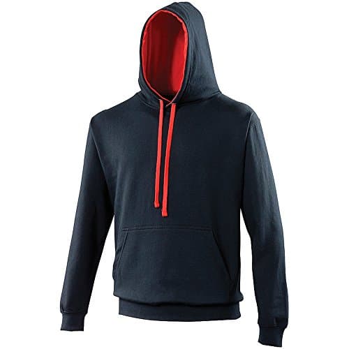 Image of AWDis Men's Varsity Hoodie, Multicoloured (New French Navy/Fire Red), XX-Large
