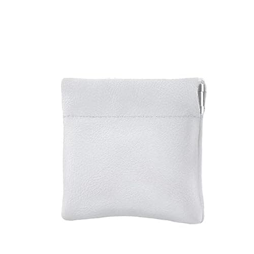 Image of Leather Earphone Pouch Bags Headset Protection Pouch Small Headphone Carrying Bags Closure Earplug Cover Bags Portable Travel Bag (White)