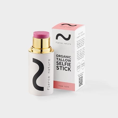 Image of Fierce Nature Multi-Use Tallow Balm Selfie Stick for Contour, Blush, Lips & Face – Nourishing Natural Moisturizer - (Rose Tint, 7g)