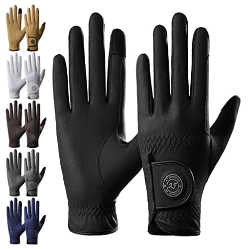 Image of AF EQUESTRIAN Ladies Horse Riding Gloves Equestrian Premium Synthetic Leather Sui Sereno Ladies Gloves Snake Skin Design Black (Large)