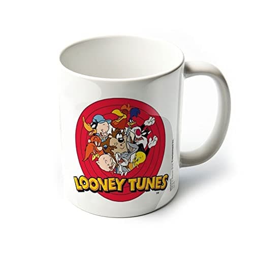 Image of Pyramid International Looney Tunes Mug (Logo Design) 11oz Ceramic Coffee Mug, Cups and Coffee Mugs for Women and Men, Mugs for Kids - Official Merchandise, White