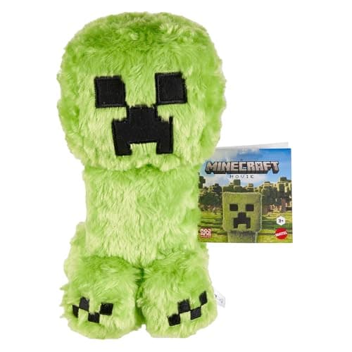 Image of Mattel Minecraft Plush Toy, Creeper Soft Doll Inspired by A Minecraft Movie Character, 8-inch Collectible, JFP58