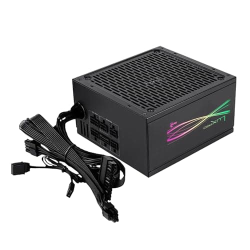 Image of Aerocool LUXPRORGB1000M, Semi-Modular RGB 1000W Power Supply, 80Plus Gold +90%, Japanese Capacitors, APFC 14cm FDB Fan, ATX 3.0 and PCIe 5.0, ARGB Compatible, 5 Years Warranty, Black
