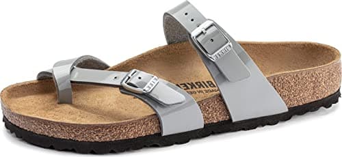 Image of Birkenstock Women's, Mayari Thong Sandals, Patent Alloy Birko-flor, 36 EU (5-5.5 M US Women)