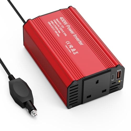 Image of ANTREATU 400W Inverter DC 12V to AC 240V/230V Portable Car Inverter with PD65W USB-C, QC3.0 USB-A ＆ 1 UK Socket, Fast Charging 400 Watt Inverter with Car Cigarette Lighter