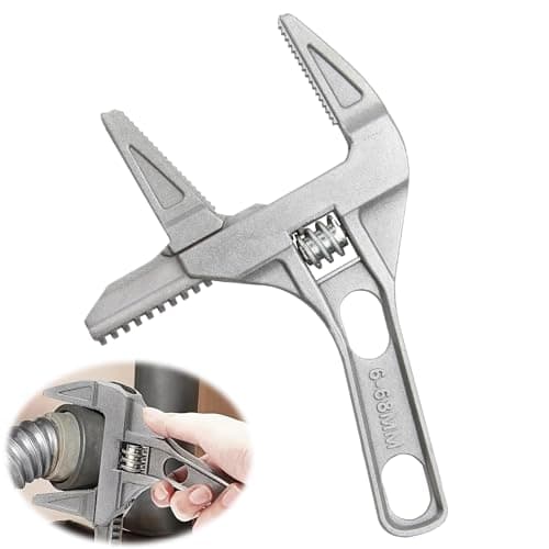 Image of QTMMC Adjustable Spanner Wrench 6-68mm Wide Jaw Opening Plumbing Spanner 2-in-1Ultra-Thin Shifting Spanner 200mm Aluminum Alloy Plumbers Wrench Pipe Basin Hand Tools for Bathroom Washbasin Tube