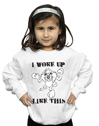 Image of LOONEY TUNES Girls Taz I Woke Up Like This Sweatshirt 9-11 Years White