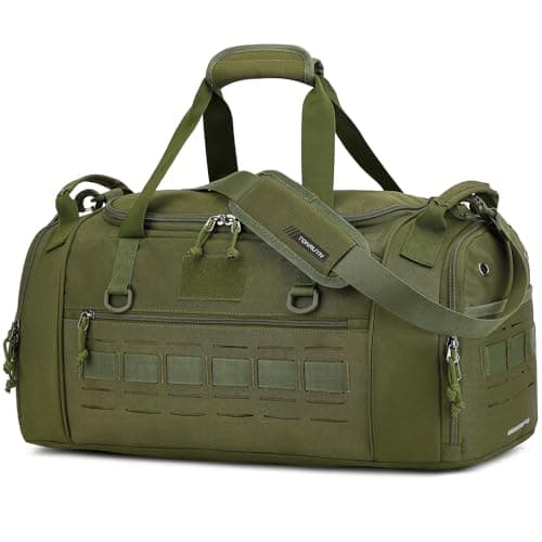 Image of TONRUYN Sports Gym Bag for Men 45L Travel Duffel Bag with Shoe & Laptop Compartment Medium Sports Holdall Duffle Bag for Fitness Training Workout Weekend, Green