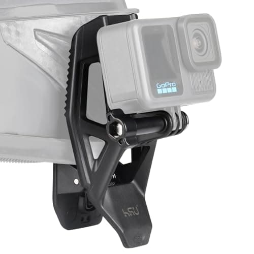 Image of HSU Motorcycle Helmet Chin Mount Clip for Action Cameras, Super Clamp Mount for Hero 13/12/11/10/9/8/7/6/5/4/3 and Osmo Action 5/4/3