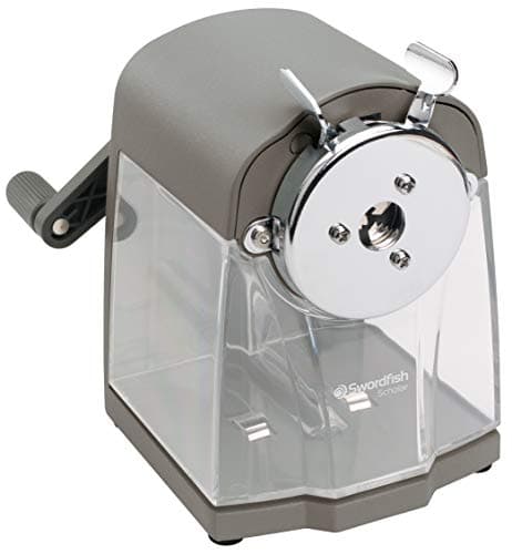 Image of Swordfish ‘Scholar’ Multiple Size Desktop Manual Pencil Sharpener with Replaceable Helical Blade[40104] 8–12mm ,grey