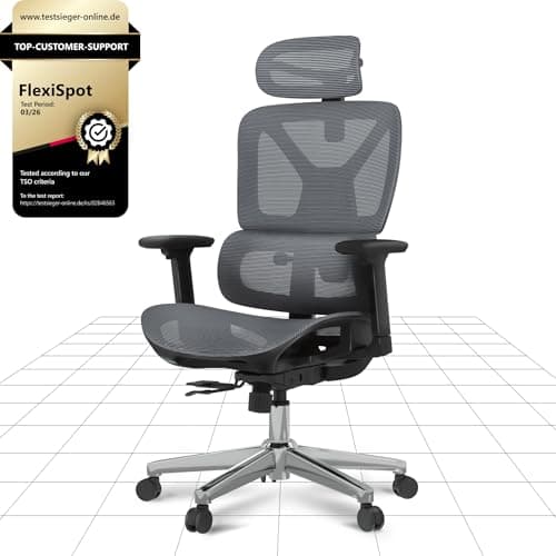 Image of FLEXISPOT ErgoX Ergonomic Office Chair With 3D Armrests & Headrest Mesh Desk Chair with 5D Lumbar Support & Seat Depth Adjustment Task Chair Adaptive Comfort for Home & Work