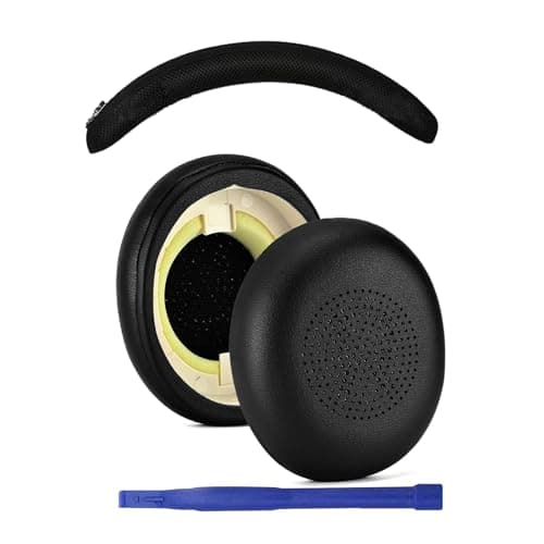 Image of umvowuxa Evolve2 65 Ear Pads & Headband Cover for Jabra Evolve2 65 (65MS 65UC USB)/Elite 45h/Evolve2 40 (40UC 40MS USB) Headphones,Ear cushions Headband protector Accessories(Black)