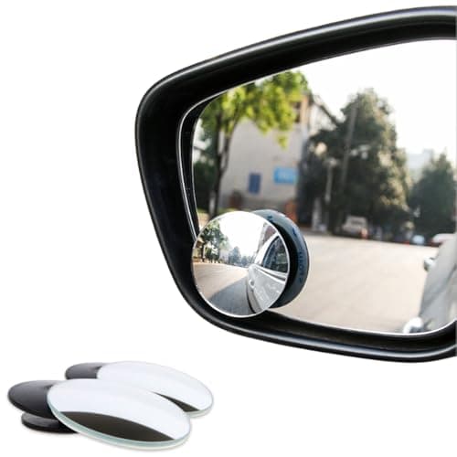 Image of JIADEXIN Blind Spot Mirrors - Round Frameless 360° Rotate Sway Adjustable HD Glass Convex Mirror Maximize RearView Universal for Car SUV Trucks Traffic Security to Eliminate Blind Spots - Pack of 2
