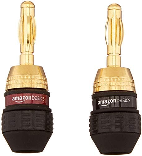 Image of Amazon Basics Banana Plugs, 1.27 x 1.27 x 3.30 cm, 6 pairs (12 count), Black