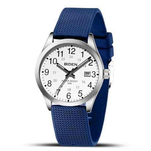 Image of LN LENQIN Mens Watches Analog Quartz Watch for Men 30M Waterproof Watch Fashion Business Casual Men's Wrist Watches with Date Luminous Silicone Band