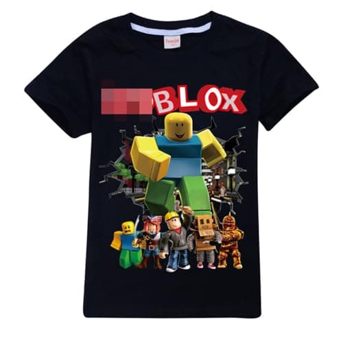 Image of SharkBebe T Shirts for Kids Boys Girls Short Sleeve Top Tees 2-13 Years Old (Black, 9-10 Years)