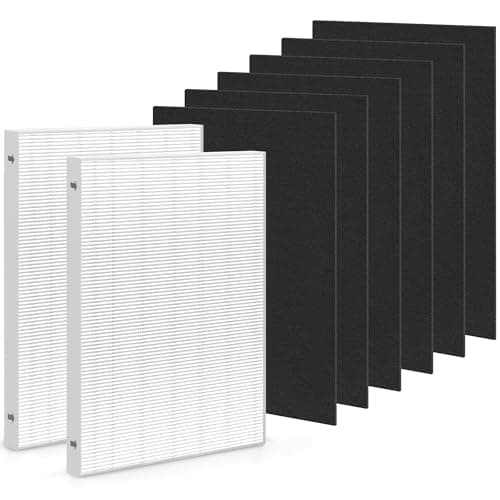 Image of AeraMax 300 HEPA Filter Replacement Compatible with Fellowes AeraMax 290 300 DX95 Purifiers True HEPA Air Filter Also Fit AP-300PH HF-300 Part#9287201, 2x H13 True HEPA and 6x Carbon Pre-Filter