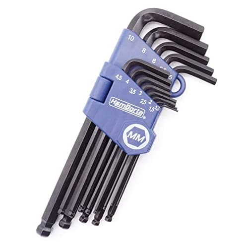 Image of HemBorta 13pc Metric Ball End Allen Key Set 1.27–10mm - Long Arm CR V Hex Wrenches, Heat Treated, Anti Strip Tips, Storage Clip for Flat Pack Furniture & Bike Maintenance