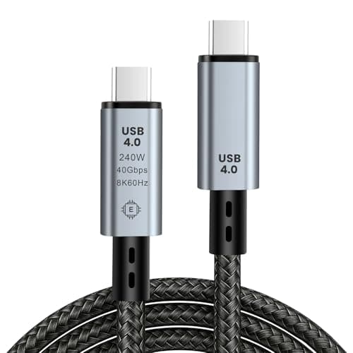 Image of Lizoak USB 4 Cable 2m, 8K@60Hz Video Display, 40Gbps Data Transfer, 240W Fast Charge, USB C to USB C Cable Compatible with Thunderbolt 4/3, iPhone, iPad, MacBook, Monitor, SSD, Dock