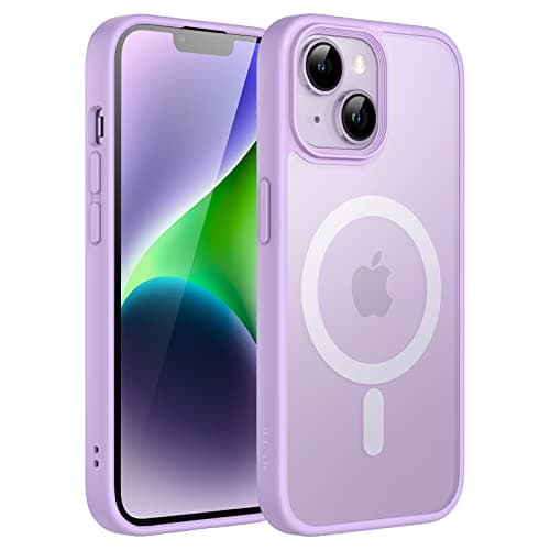 Image of JETech Magnetic Case for iPhone 14 6.1-Inch Compatible with MagSafe, Translucent Matte Back Slim Shockproof Phone Cover (Light Purple)