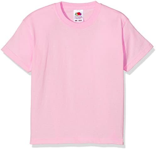 Image of FRUIT OF THE LOOM Unisex Valueweight Short Sleeve T Shirt, Pink (Light Pink), 9-11 Years UK