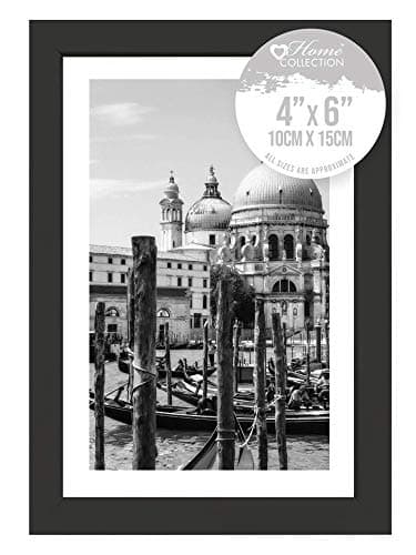 Image of Black Nouveau Simple Design Styrene Photo Frame 4x6"