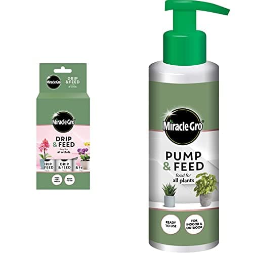 Image of Miracle-Gro Drip & Feed Orchid Food, 3 Pack and Pump & Feed' All Purpose Plant Food, 200 ml