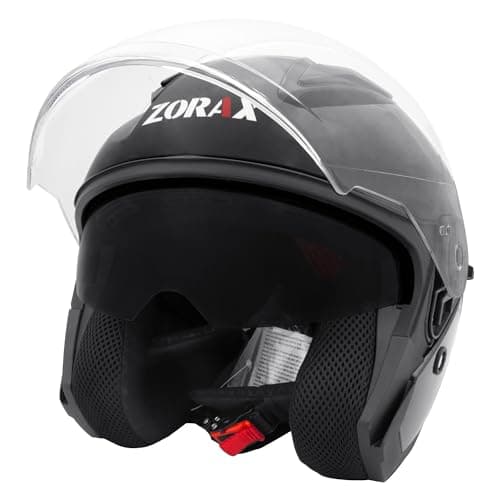 Image of Zorax Black L (59cm) ZOR-608 Tula Double Visor Open Face Motorbike Motorcycle Helmet ECE 2206 Approved